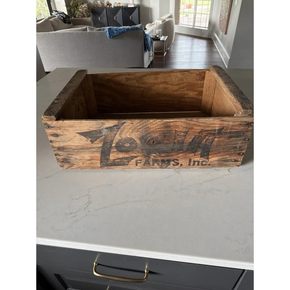 Zoria Farms Inc Wooden Produce Crate Box Rustic Farm‎ Decor 1993 CA